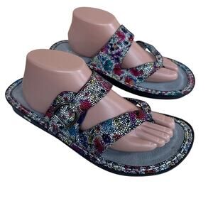 Alegria VAL-447 sandals size EU42/US 11.5-12 Floral Polka Dot Print Thong